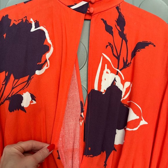 Free People Red, White & Violet Blouse (Size XS) - Picture 3 of 5